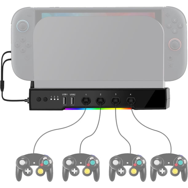 Dock de ventilador de refrigeración con expansión USB e interfaz de gamepad NGC para Nintendo Switch 2 - Base de refrigeración Plug & Play