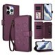 thumbnail image 1 of Funda Cartera Mariposa para [iPhone 13 Pro] con Soporte y Cremallera Violeta, 1 of 6