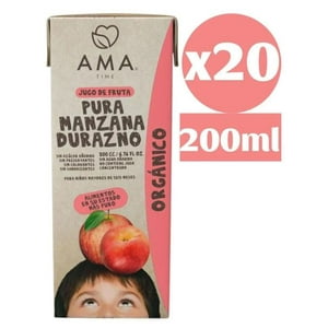 Ama Time - Pack Ama Jugo De Fruta Orgánico Manzana Durazno 20X200Cc Tetra