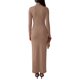 thumbnail image 3 of Vestido de Cuello Alto INSPIRE CHIC para Mujer Casual Fiesta Club Ajustado de Manga Larga Beige Medio, 3 of 5