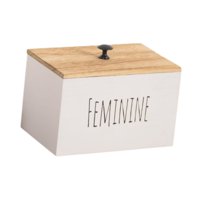 Magideal - Contenedor Para Cápsulas De Lavandería, Soporte Para Tampones, Decoración Rústica De Estilo Rústico Con Tapa, Dispensador De Toallitas Para Secadora, Blanco