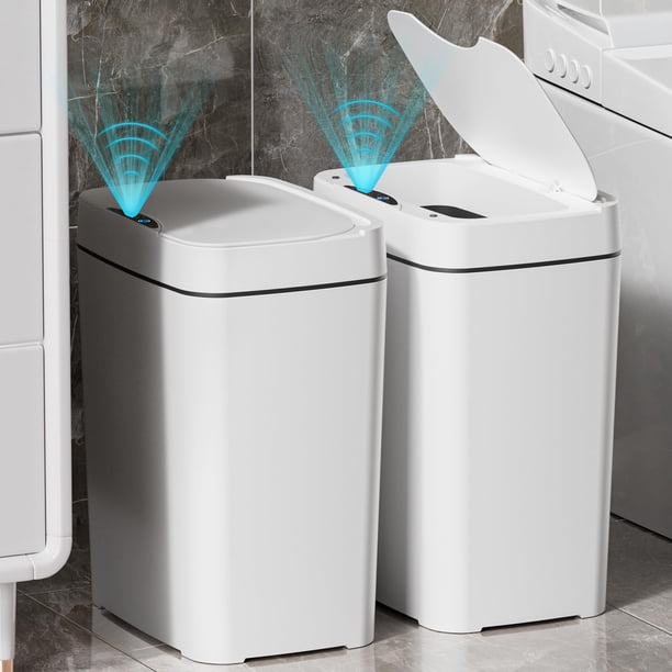 Bote de basura Vanpopubs con sensor de movimiento inteligente de 10 litros con tapa impermeable