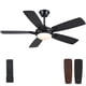 thumbnail image 1 of Ventilador de techo Kviflon de 46 pulgadas con luz, mando a distancia, negro, 1 of 3