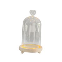 Bothyi - Campana De Cristal Cúpula Flores Eternas Cúpulas De Cristal Vitrina Cúpula Transparente Cloche Corazón