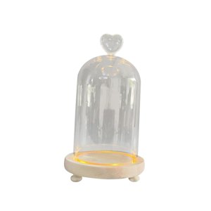 Bothyi - Campana De Cristal Cúpula Flores Eternas Cúpulas De Cristal Vitrina Cúpula Transparente Cloche Corazón