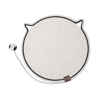 Magideal - Alfombra De Rasguños De Gato Interactiva Bola De Juguete Cat Bola De Juguete Con Juguete Mat De Rasguño Cat Para Sofá Jugando Alfombras Piso De Sofá Blanco