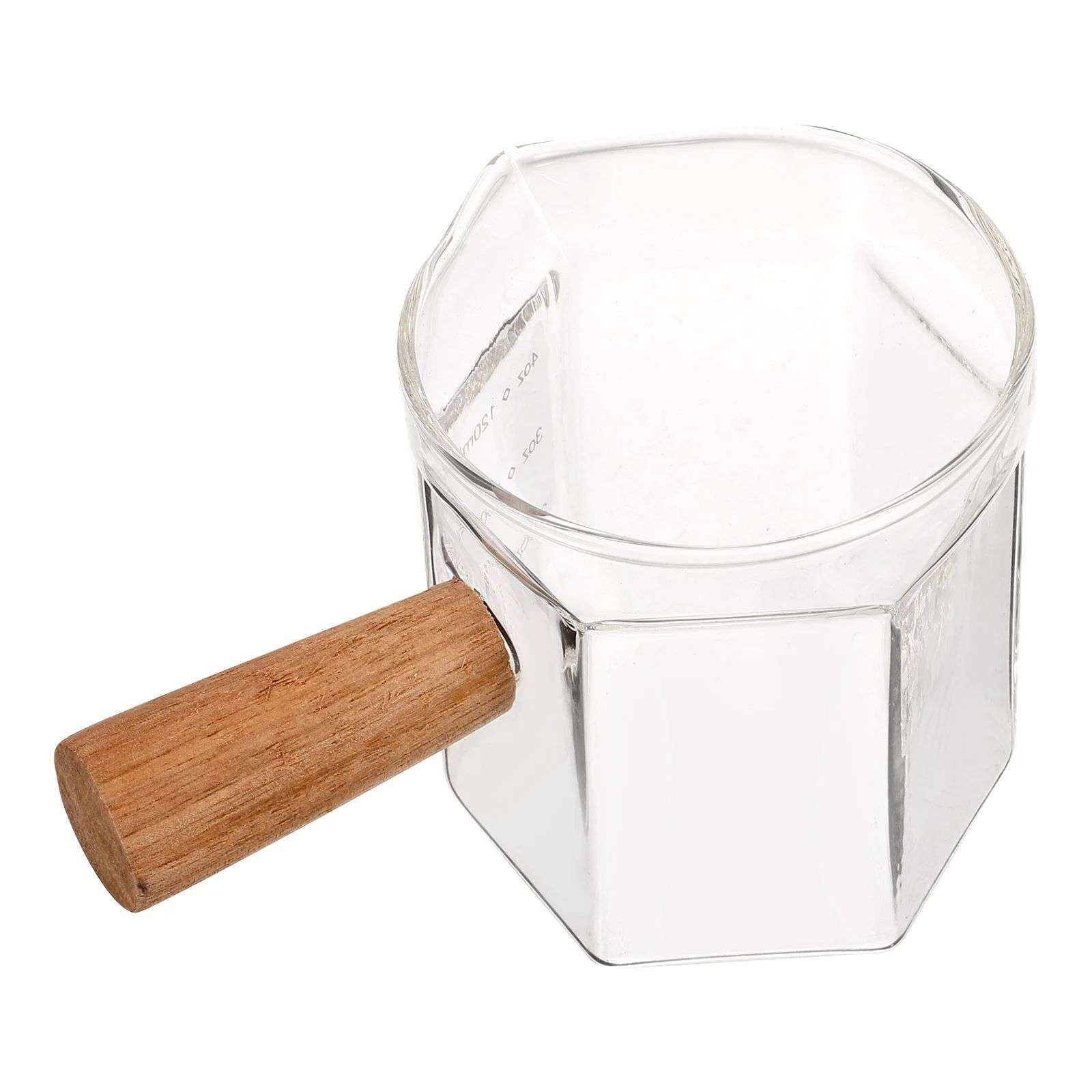 Oem - Taza Medidora Vidrio Vaso Medidor Cafe Leche Hexagonal 120ml