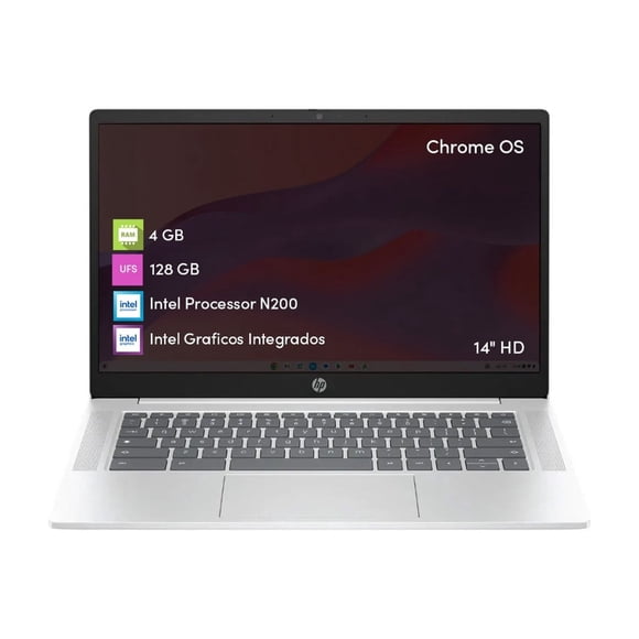 Notebook Chromebook HP Intel N200 4GB 128GB 14' HD Chrome OS