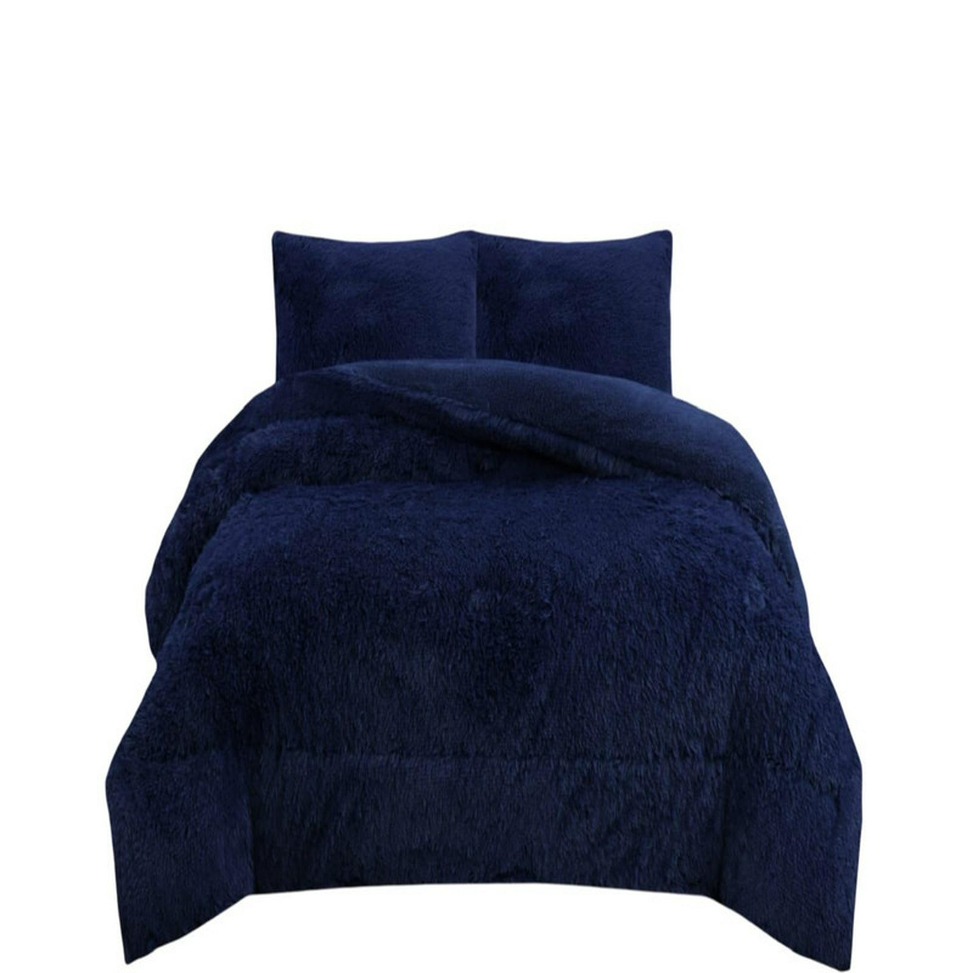 Teng Fei - Plumón Cubrecamapeludo Con Chiporro Invierno 2 Plazas Azul