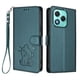 thumbnail image 1 of Funda Billetera con Relieve de Gato para Honor 400 Lite, Verde Oscuro, 1 of 6