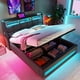 thumbnail image 3 of Full size Upholstered Platform bed with a Hydraulic Storage System, LED and USB Charging, Grey (without mattress), 3 of 3