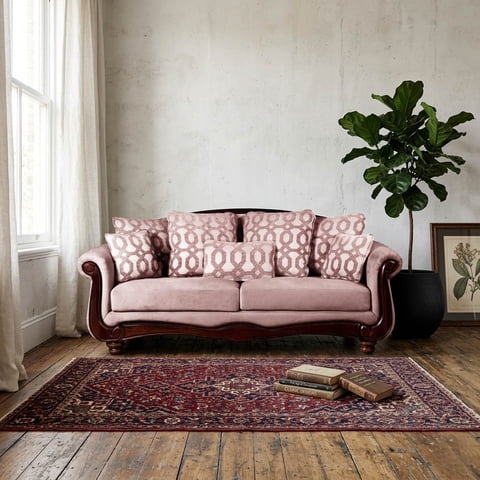 Latam Home - Sofa Catania 3 Cuerpos Clásico Tela Velvet Beige