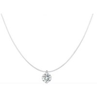 Elbauldejuma - Colgante Collar Punto Luz Plata Gargantilla Transparente