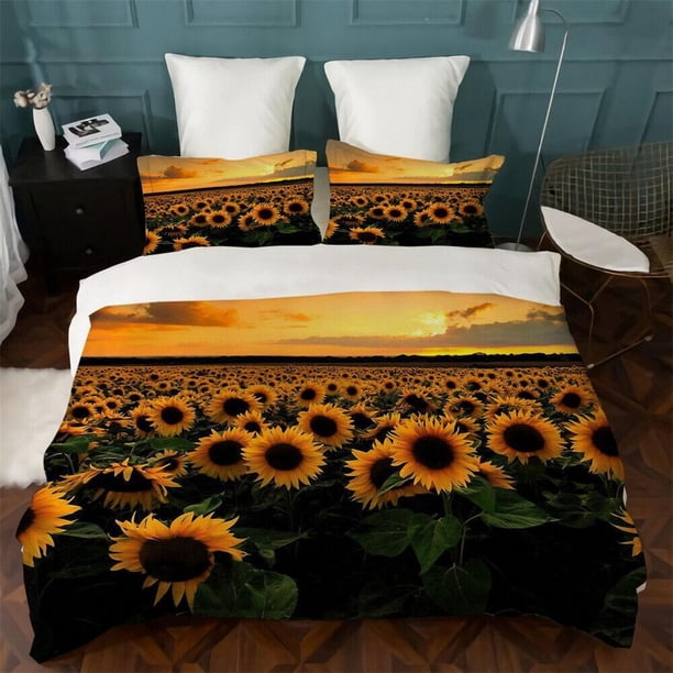 Forest Leaves Tower Flag Train Quilt Duvet Cover Set Super 3-Piece Bedding Set