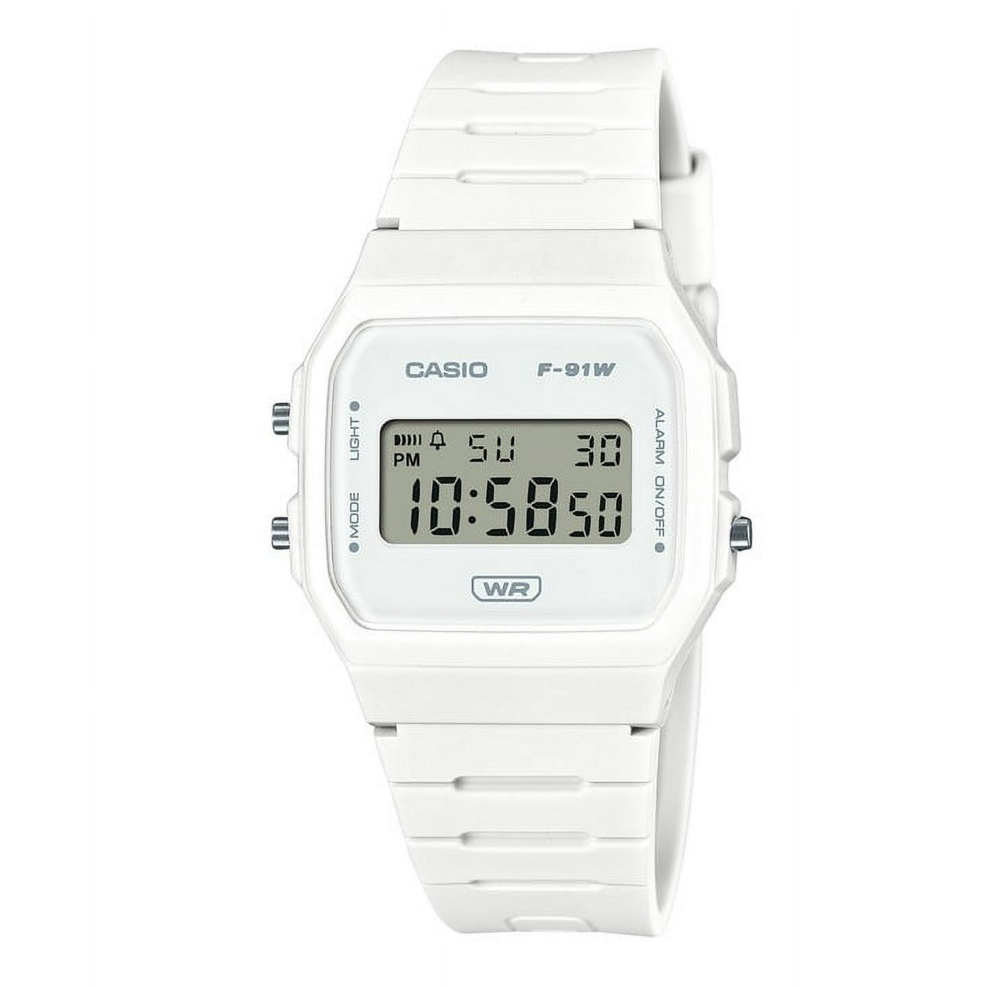 Reloj Casio Pop Digital Bio-based White Resin Strap Quartz F-91wb-7a 100m Unisex Watch