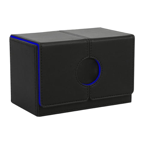 Magideal - Caja Para Baraja De Cartas Coleccionables Con Capacidad Para Más De 160 Cartas. Funda Protectora Duradera. Azul Negro