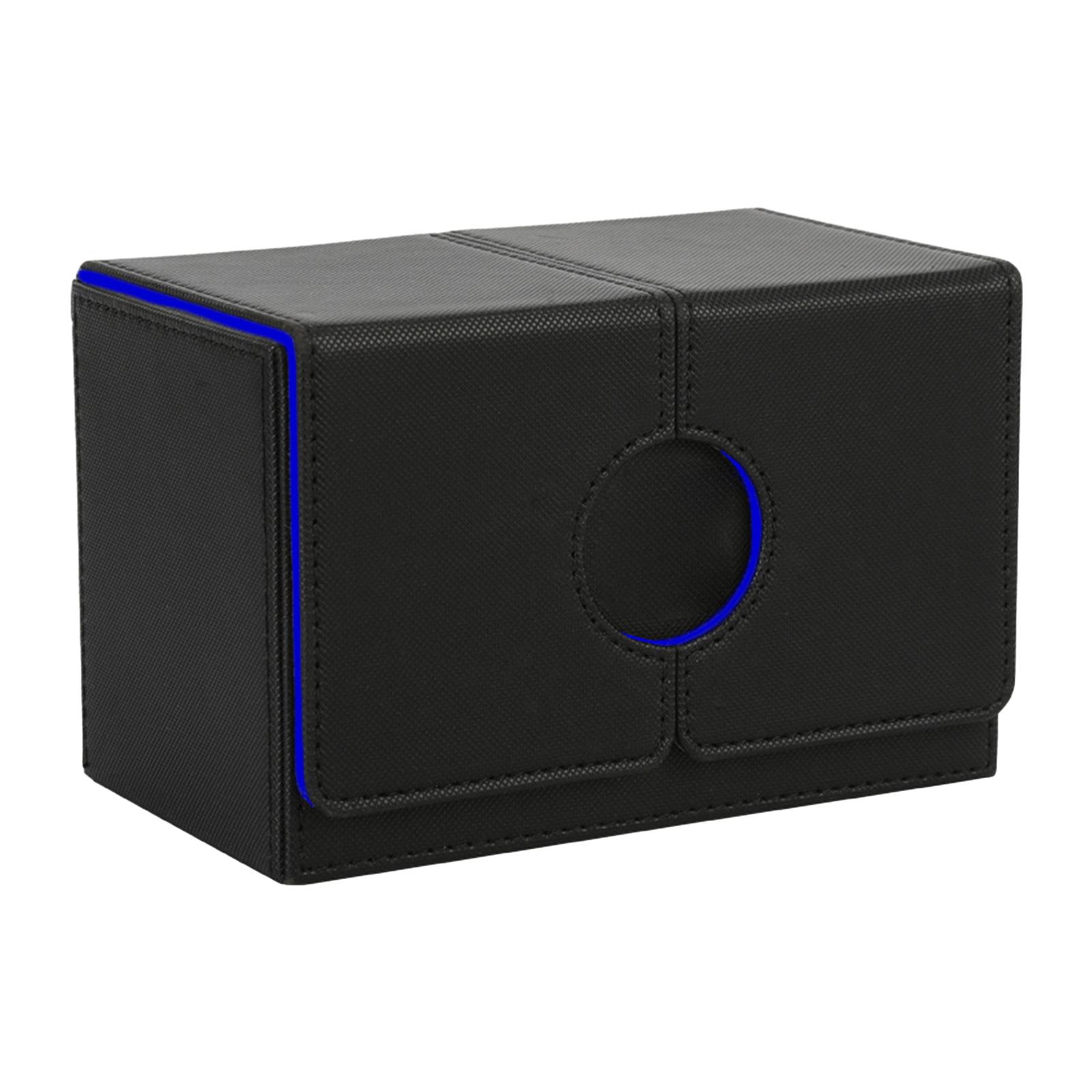 Magideal - Caja Para Baraja De Cartas Coleccionables Con Capacidad Para Más De 160 Cartas. Funda Protectora Duradera. Azul Negro