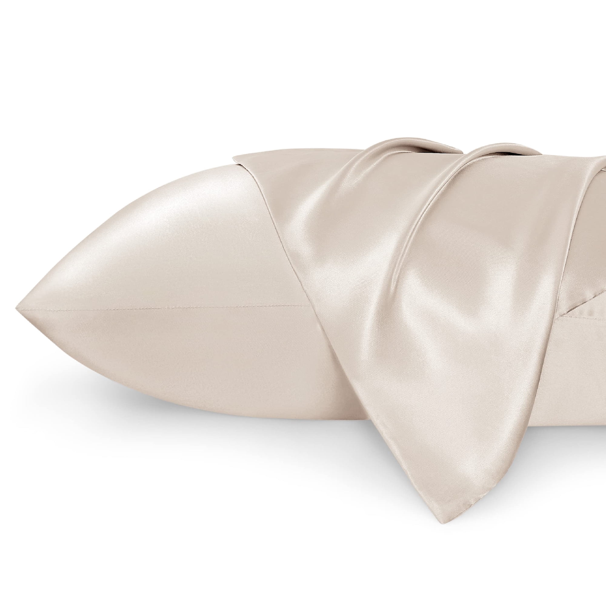 Bedsure - Juego De 2 Fundas De Cama Satinadas Para Cabello, Piel Queen, Color Beige