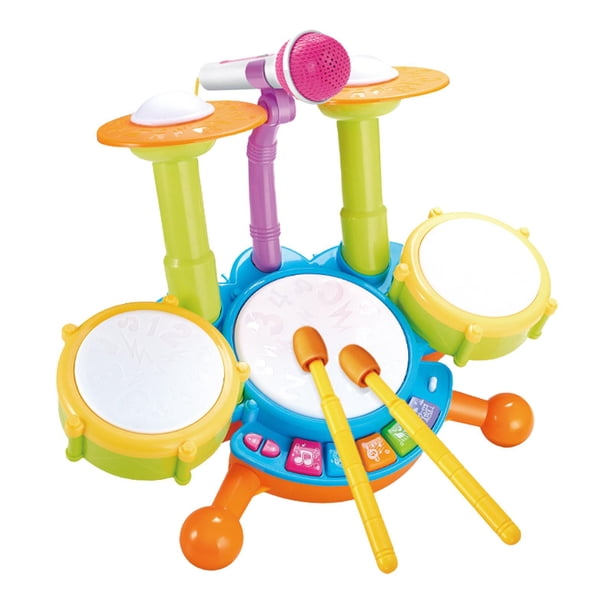 Batería Para Niños, Juguete Musical De Desarrollo Para Bebés Para Niños De 6, 12 Y 18 Meses, Color Azul