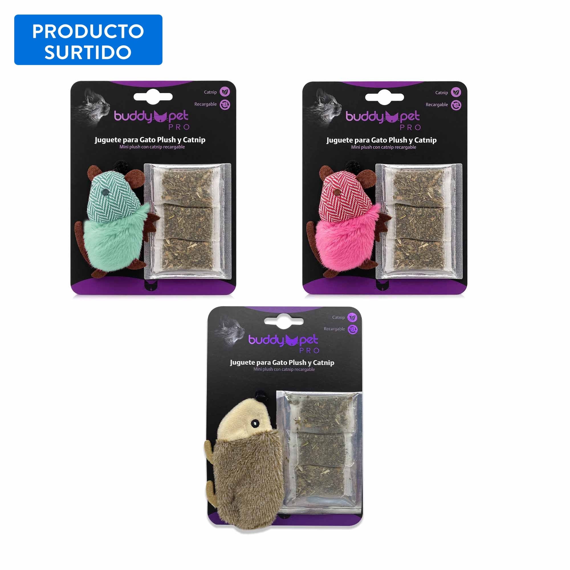Juguete Para Gato Plush Catnip, Producto Surtido 1 Un Buddy Pet
