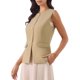 thumbnail image 4 of INSPIRE CHIC Chaleco de Traje para Mujer Tops de Trabajo sin Mangas con Botones Blazer Chaleco L Caqui, 4 of 5