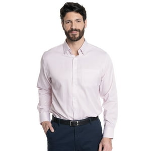 Kotting - Camisa Hombre Listada Clásica Cuello Semi