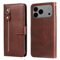 Gangxun - Funda Con Cremallera Para Iphone 17 Pro Max, Carcasa Cartera De Cuero Pu Con Soporte Y Tarjetero