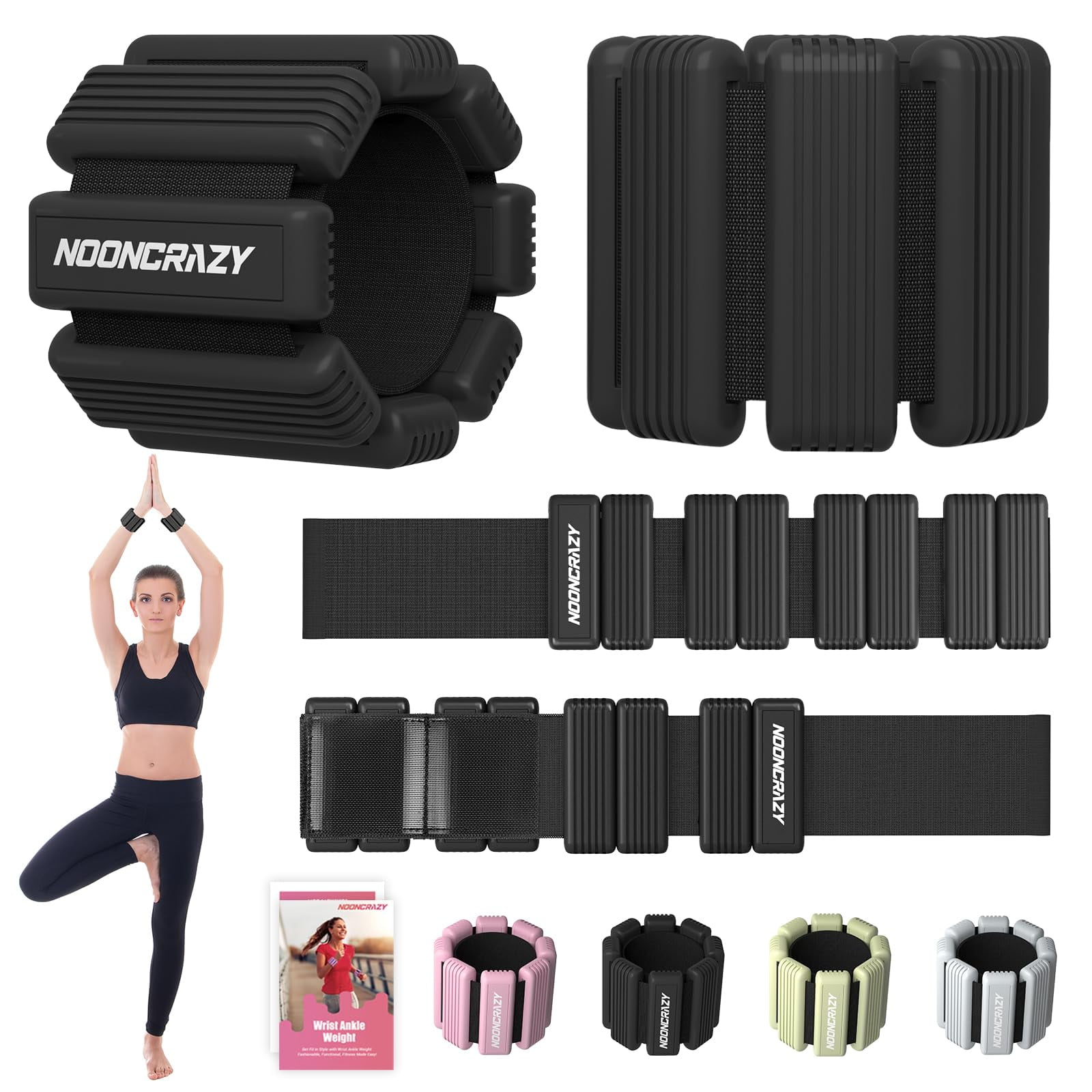 Pesas De Muñeca Y Tobillo Nooncrazy 1 Kg Par Ajustables De Silicona