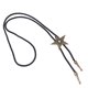 thumbnail image 3 of Negro Pu Cuero Occidental Vaquero Rodeo Bolo Corbata Bola Collar Antiguo Latón, 3 of 5