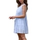 thumbnail image 4 of Vestido de cuadros INSPIRE CHIC para mujer, vestido sin mangas, a cuadros, fluido, con vuelo, escalonado, corto, L azul claro, 4 of 6