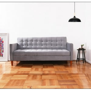 Latam Home - Futón Sofá Cama Genova Tela Velvet Gris