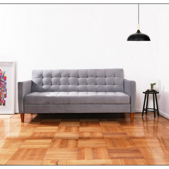 Futón Sofá Cama Genova Tela Velvet Gris