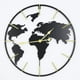 thumbnail image 1 of Reloj de Pared Mapa del Mundo 60 cm Metal Negro y Dorado, 1 of 8