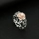 thumbnail image 2 of 1pc Rose Gold Flower Ring European And American Retro Universal Color Separation Engagement Ring, 2 of 2