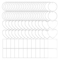 Bothyi - 100 Uds Acrílico Transparente Llavero En Blanco Kit Llaveros Diy Colgantes Discos Circulares