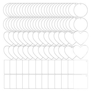 Bothyi - 100 Uds Acrílico Transparente Llavero En Blanco Kit Llaveros Diy Colgantes Discos Circulares