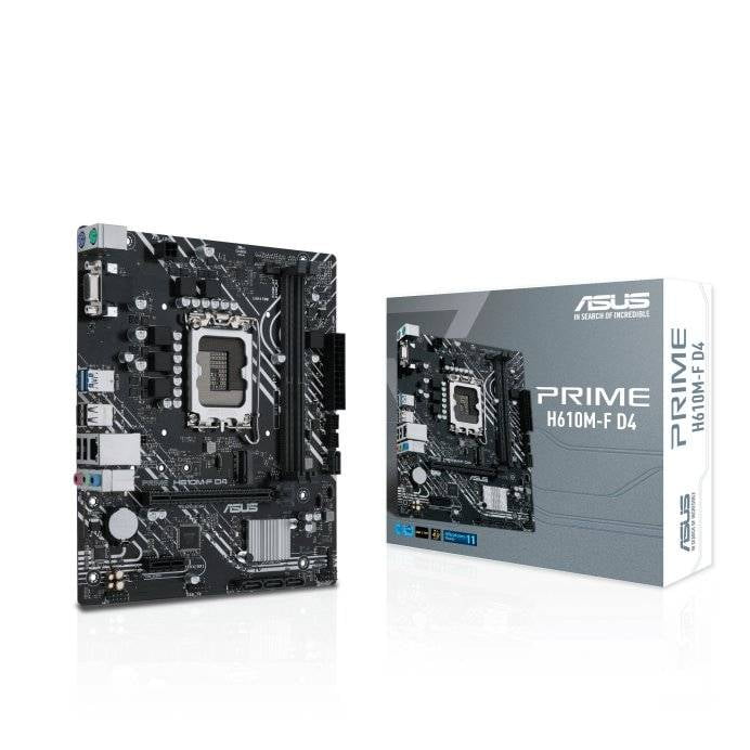 Placa Madre Asus Prime H610m-f D4, Socket Lga1700, 2x Ddr4, M.2, Pcie 4.0, Vga, Micro Atx