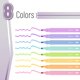 thumbnail image 2 of Resaltadores Mr. Pen paquete de 8 colores surtidos punta de cincel, 2 of 8