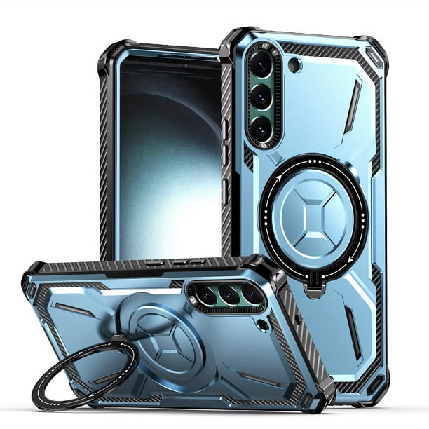 For Samsung Galaxy S23 S22 S21 Ultra S23 Plus Case Metal Kickstand Magnetic Case , Heavy Duty Bumper Shockproof Phone Case