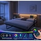 thumbnail image 1 of Twin Daybed with RGB LED Lights & Charging Station, Height Adjustable Day Bed Frame with Trundle, Versatile Metal Sofa Bed Frame for Bedroom, Living Room, Guest Room, Black, 1 of 3