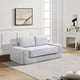 thumbnail image 3 of Corduroy Cloud Double Sofa, 2-in-1 Convertible Sofa Bed, Comfortable Boneless Double Sofa, Suitable for Living Room, Apartment, Small Space Grey, 3 of 3