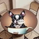 thumbnail image 5 of Boston Terrier theme Fitted Round Tablecloths Elastic Edged Table Covers Waterproof Table Cloth For Kitchen Holiday Party Tables Decor 150cm, 5 of 6
