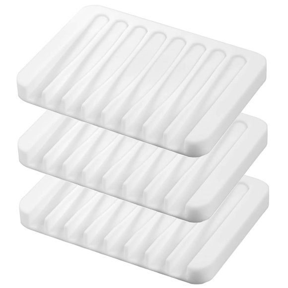 Portajabón MODENGKONGJIAN 3 piezas de silicona blanco