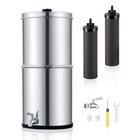 Sistema De Filtro De Agua Co-Z Gravity-Fed 8.5 L Con 2 Filtros De Carbono