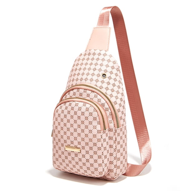 Riñonera Cruzada Para Mujer, Mochila Bandolera Pequeña Con Cinturón, Mochila Bandolera A Cuadros.