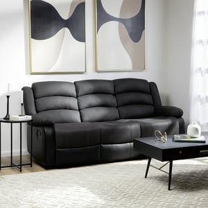 Daniels - Sofá 3 Cuerpos Reclinable Moderno Negro Praga 8040Sbk