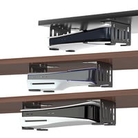 Genérico - Soporte Bajo Escritorio Para Playstation 5/Pro/Slim - Soporte Metálico Horizontal Stealth Compatible Con Consolas Ps5 Disc Y Digital Edition-Negro