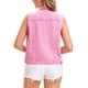 thumbnail image 3 of INSPIRE CHIC Chalecos de mezclilla para mujer con botones, lavado, sin mangas, chaquetas de jean con bolsillos, rosa S, 3 of 5