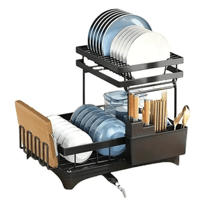 Genérico - Escurridor Platos 2 Niveles Desmontable Inox
