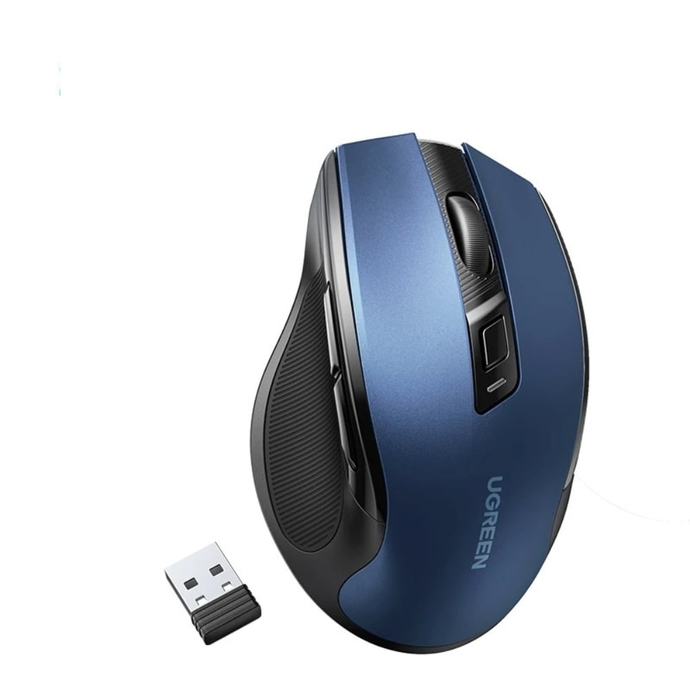 Ugreen - Mouse Inalambrico 2.4ghz+ Ergonomico Azul Mu006